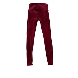 Lululemon High Rise Mesh Panel Leggings Burgundy Wine Red 24 Inch Inseam